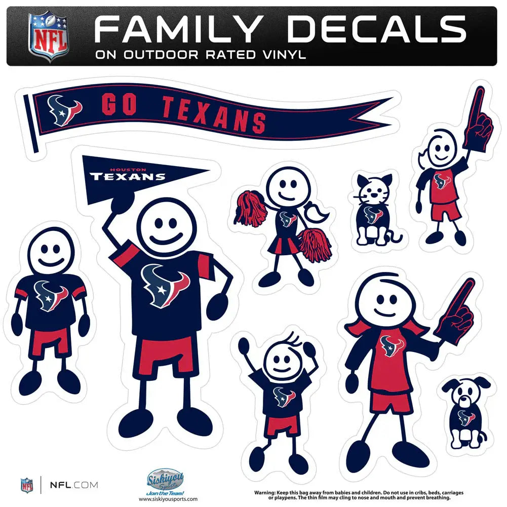 Houston Texans Family Decal Set Large - Houston Texans - Flyclothing LLC