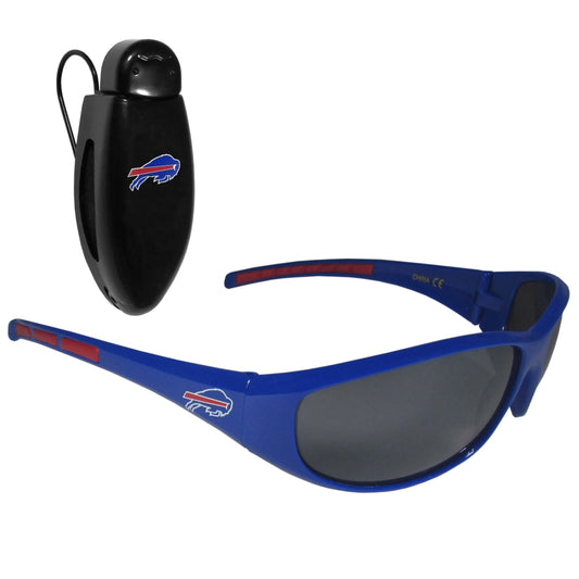 Buffalo Bills Wrap Sunglass with Visor Clip - Buffalo Bills