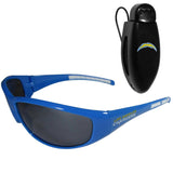 Los Angeles Chargers Wrap Sunglass with Visor Clip - Los Angeles Chargers