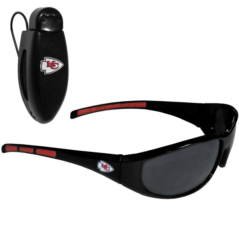 Kansas City Chiefs Wrap Sunglass with Visor Clip - Kansas City Chiefs - Flyclothing LLC