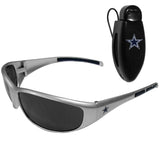 Dallas Cowboys Wrap Sunglass with Visor Clip - Dallas Cowboys