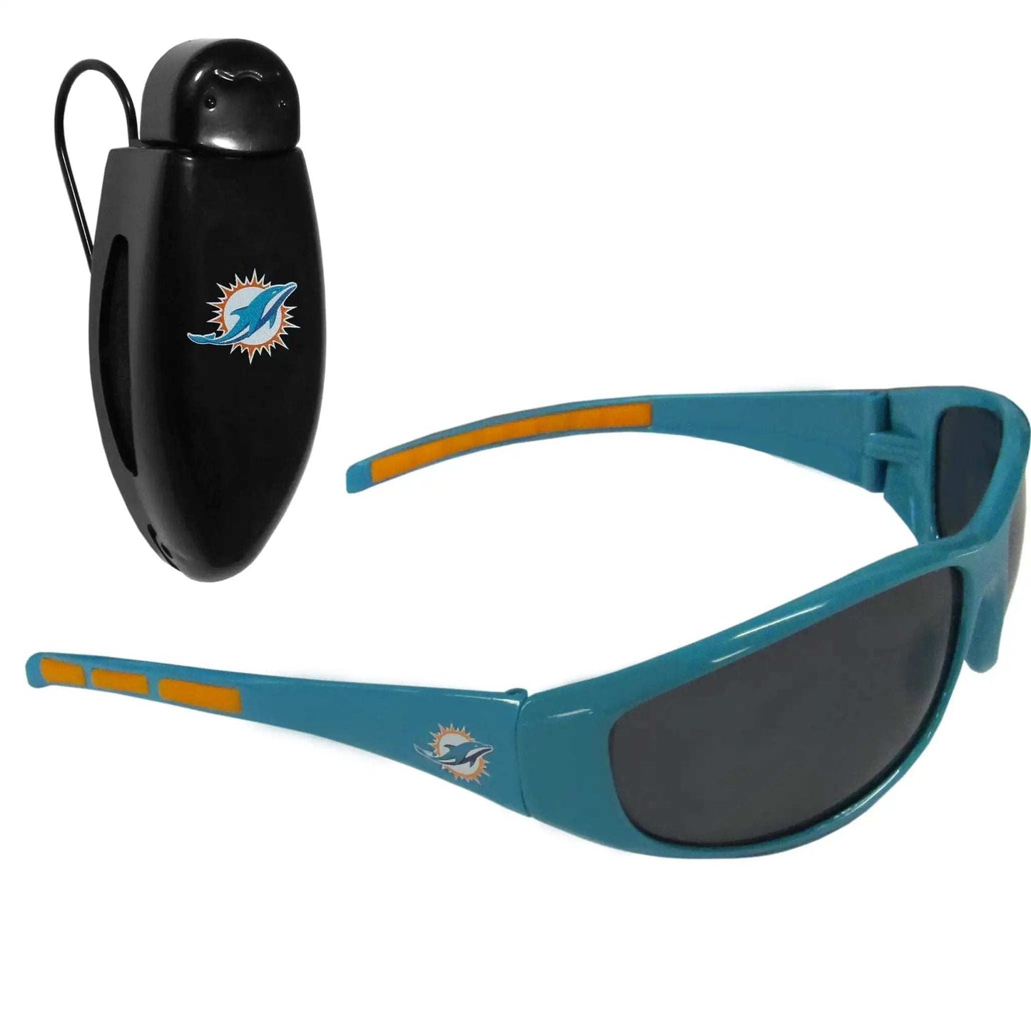 Miami Dolphins Wrap Sunglass with Visor Clip - Miami Dolphins - Flyclothing LLC