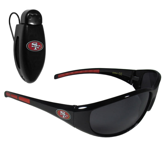 San Francisco 49ers Wrap Sunglass with Visor Clip - San Francisco 49ers