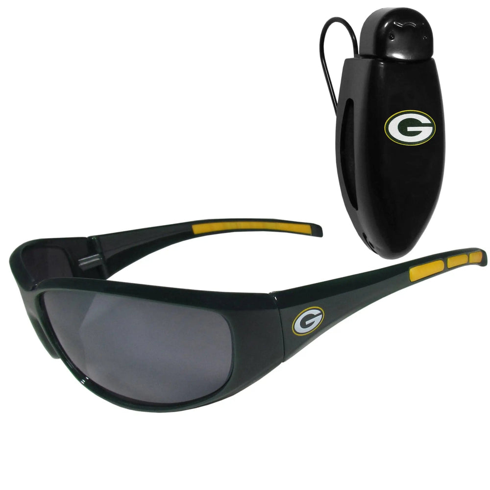 Green Bay Packers Wrap Sunglass with Visor Clip - Green Bay Packers