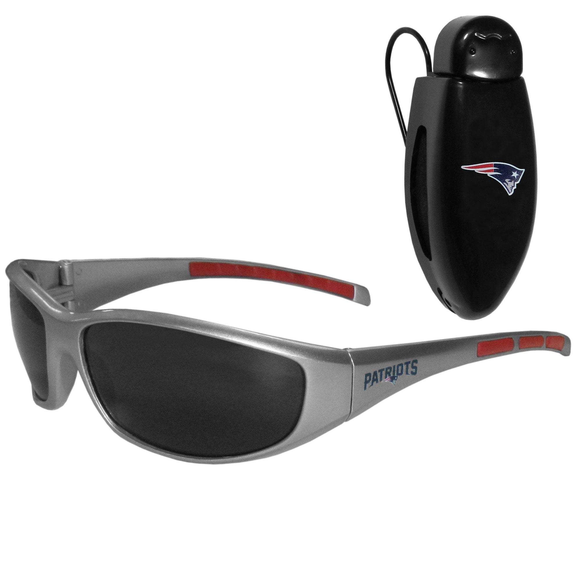 New England Patriots Wrap Sunglass with Visor Clip - New England Patriots - Flyclothing LLC