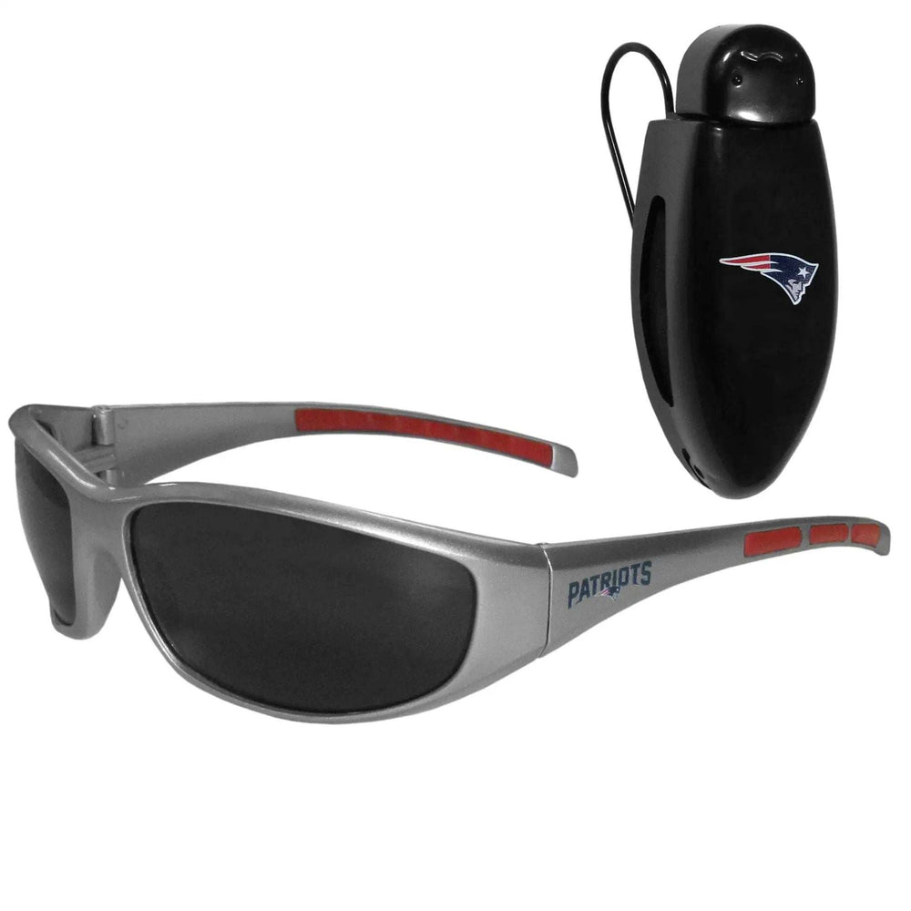 New England Patriots Wrap Sunglass with Visor Clip - New England Patriots - Flyclothing LLC