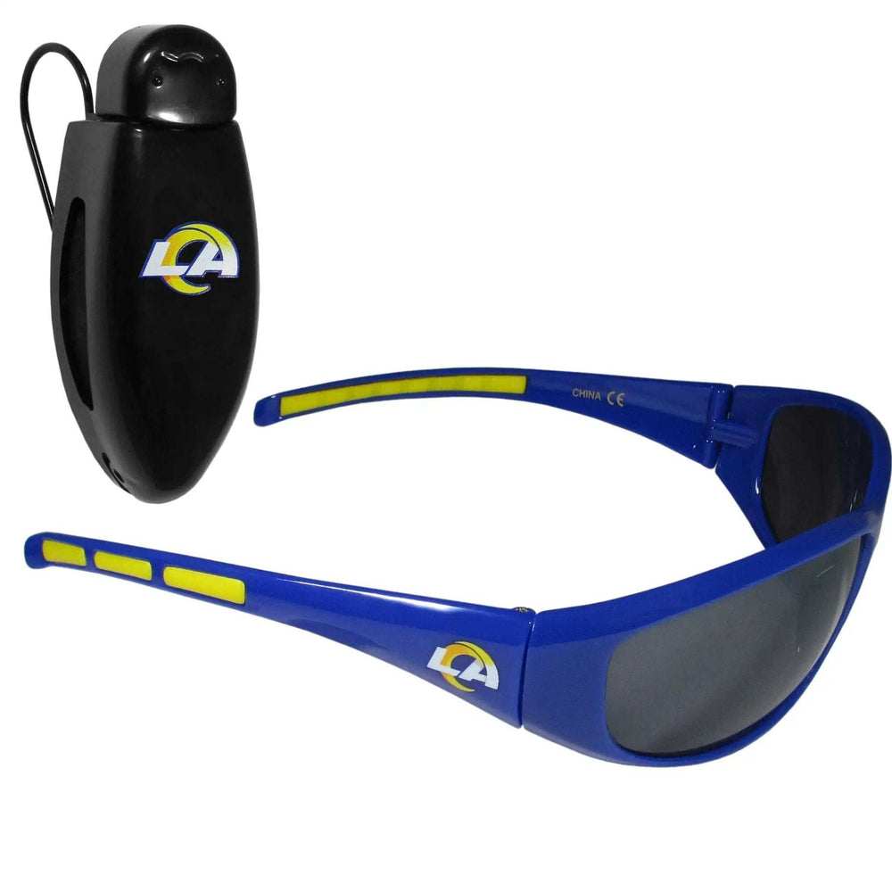 Los Angeles Rams Wrap Sunglass with Visor Clip - Los Angeles Rams - Flyclothing LLC