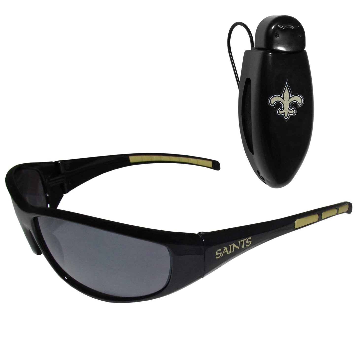 New Orleans Saints Wrap Sunglass with Visor Clip - New Orleans Saints - Flyclothing LLC