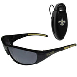 New Orleans Saints Wrap Sunglass with Visor Clip - New Orleans Saints - Flyclothing LLC