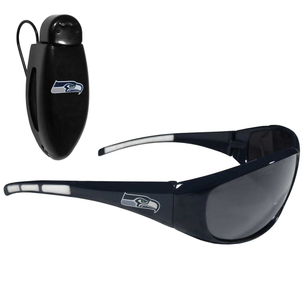Seattle Seahawks Wrap Sunglass with Visor Clip - Seattle Seahawks - Flyclothing LLC