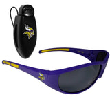 Minnesota Vikings Wrap Sunglass with Visor Clip - Minnesota Vikings