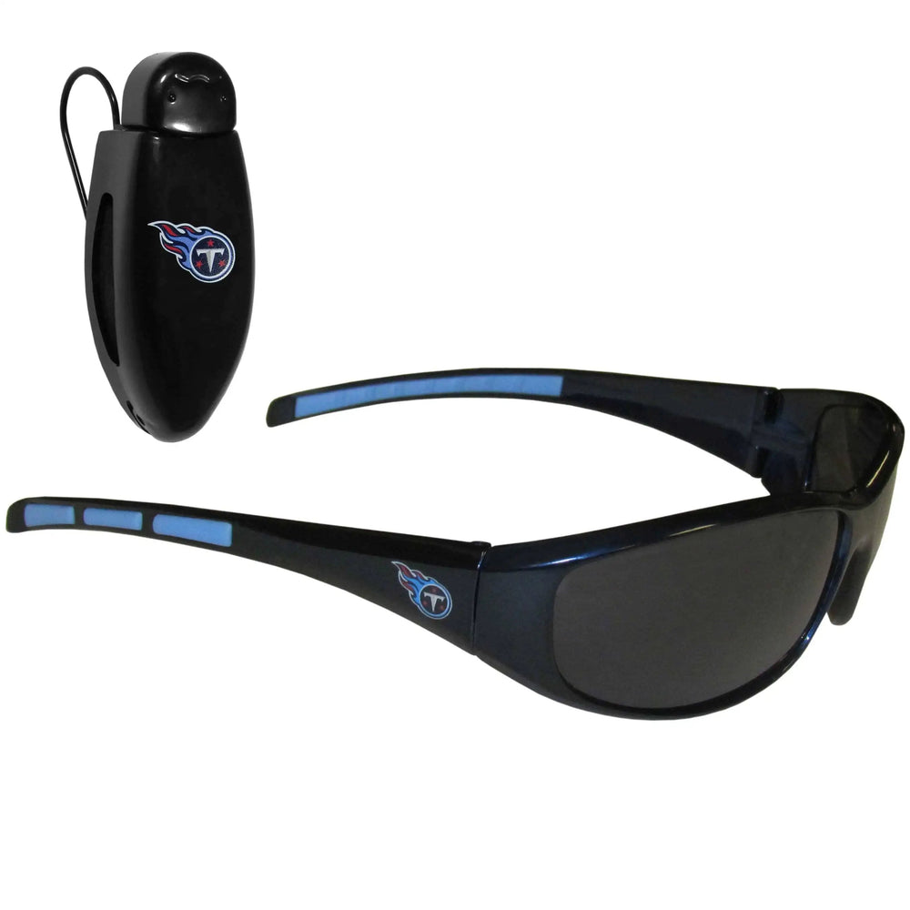 Tennessee Titans Wrap Sunglass with Visor Clip - Tennessee Titans