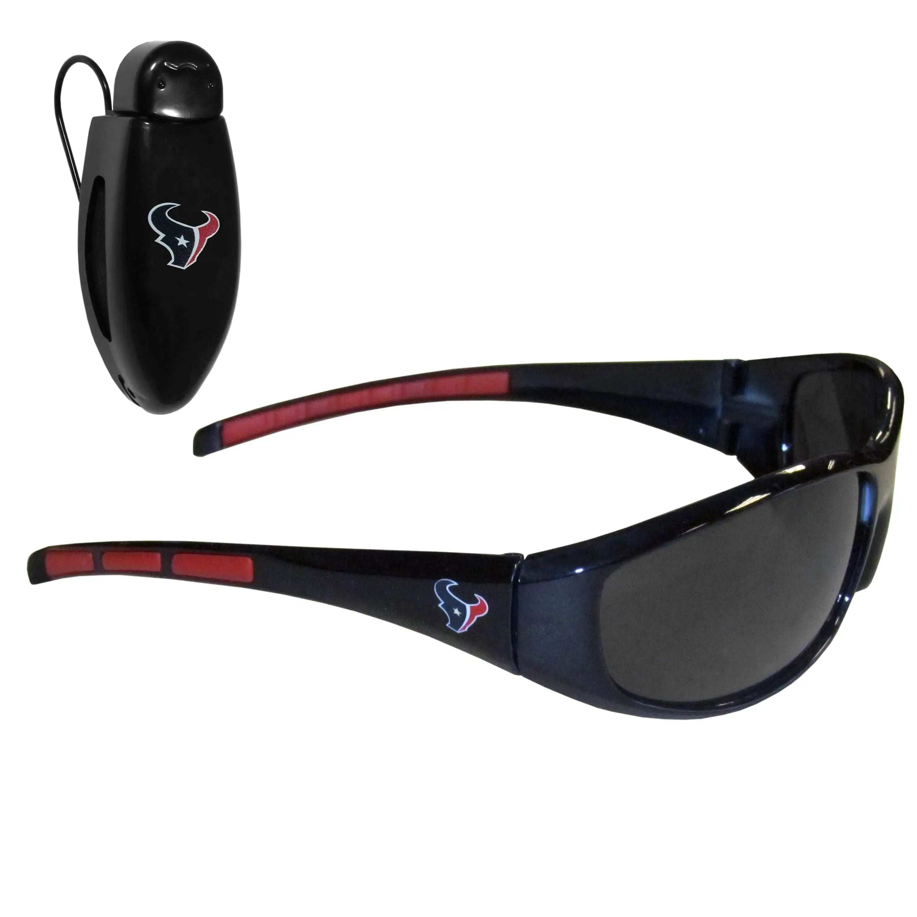Houston Texans Wrap Sunglass with Visor Clip - Houston Texans - Flyclothing LLC