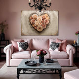3D Floral Heart Wall Art III - Tailored Canvases - Flyclothing LLC