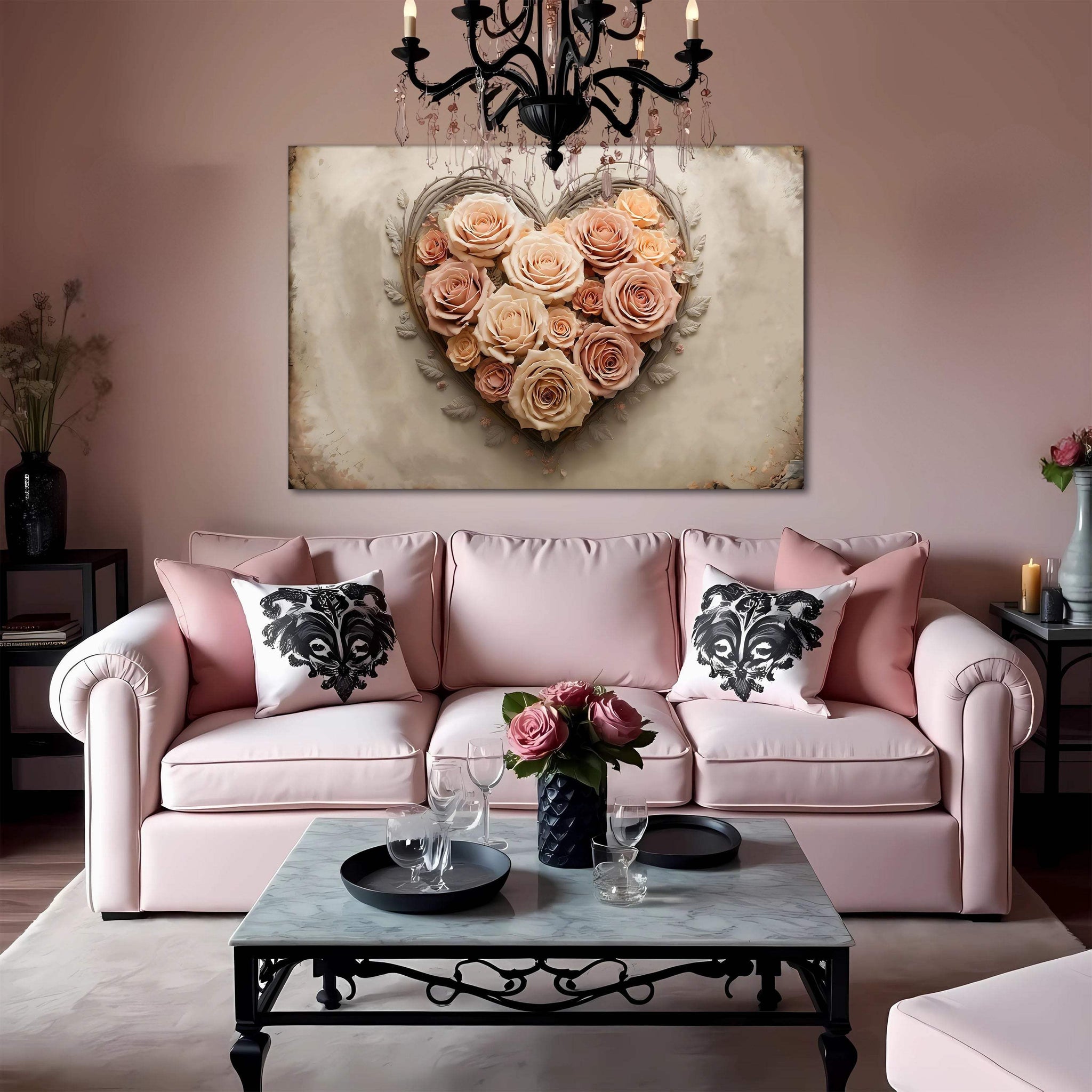 3D Floral Heart Wall Art III - Tailored Canvases - Flyclothing LLC