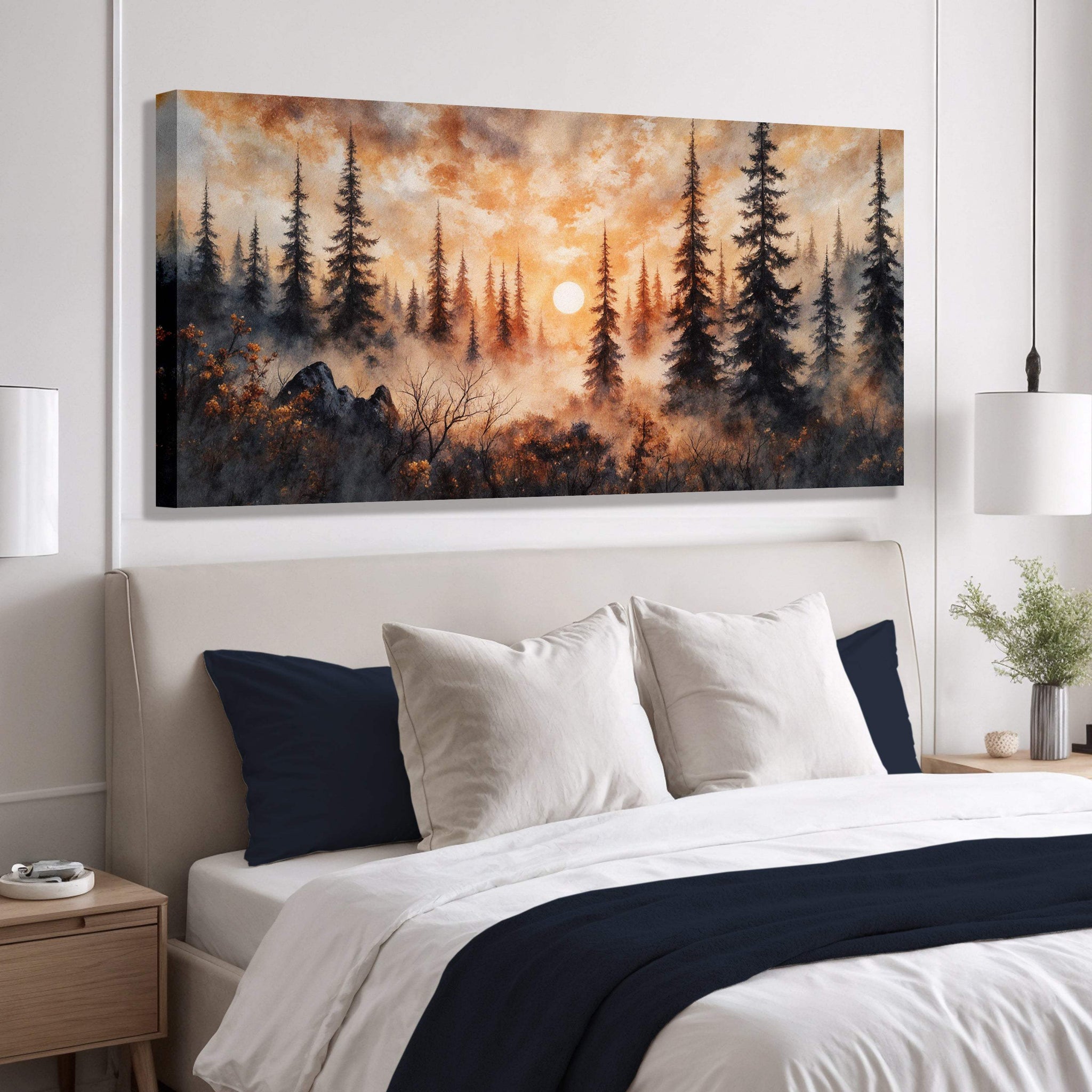 Rustic Forest Sunset Wall Art - Tailored Canvases - Flyclothing LLC