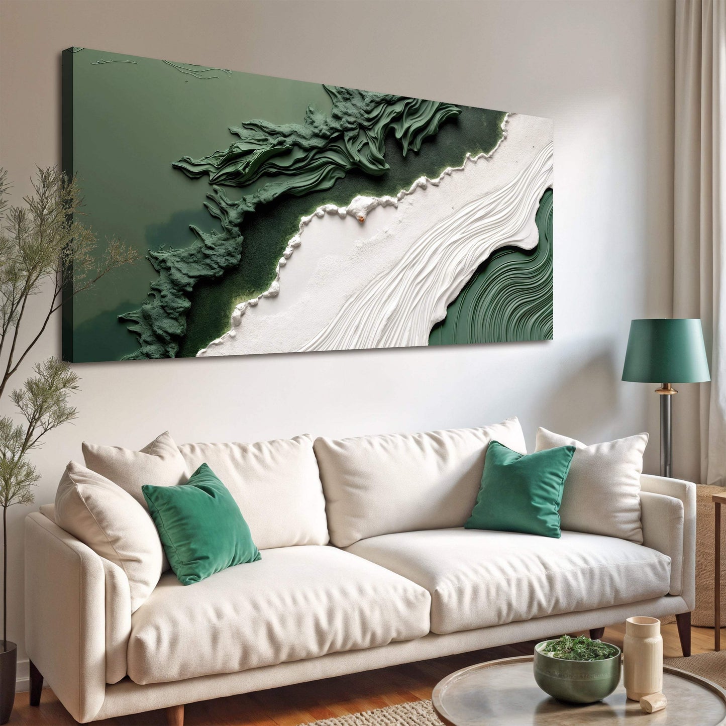 Green Rivers Abstract Wall Art VI - Tailored Canvases - Flyclothing LLC