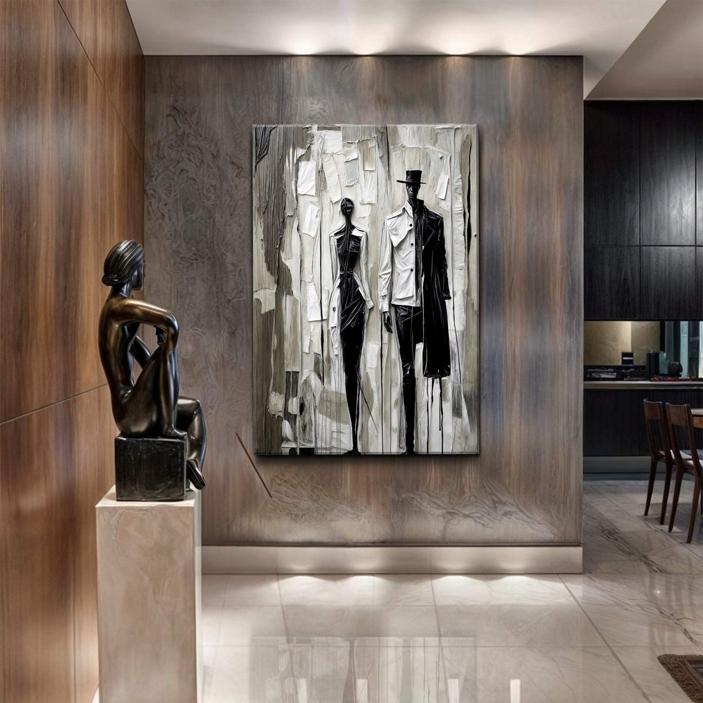 Beige & Black Minimalist Wall Art - Tailored Canvases - Flyclothing LLC