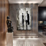 Beige & Black Minimalist Wall Art - Tailored Canvases - Flyclothing LLC