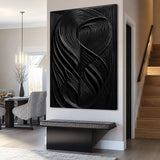 Modern Black Waves Wall Art - Tailored Canvases - Flyclothing LLC