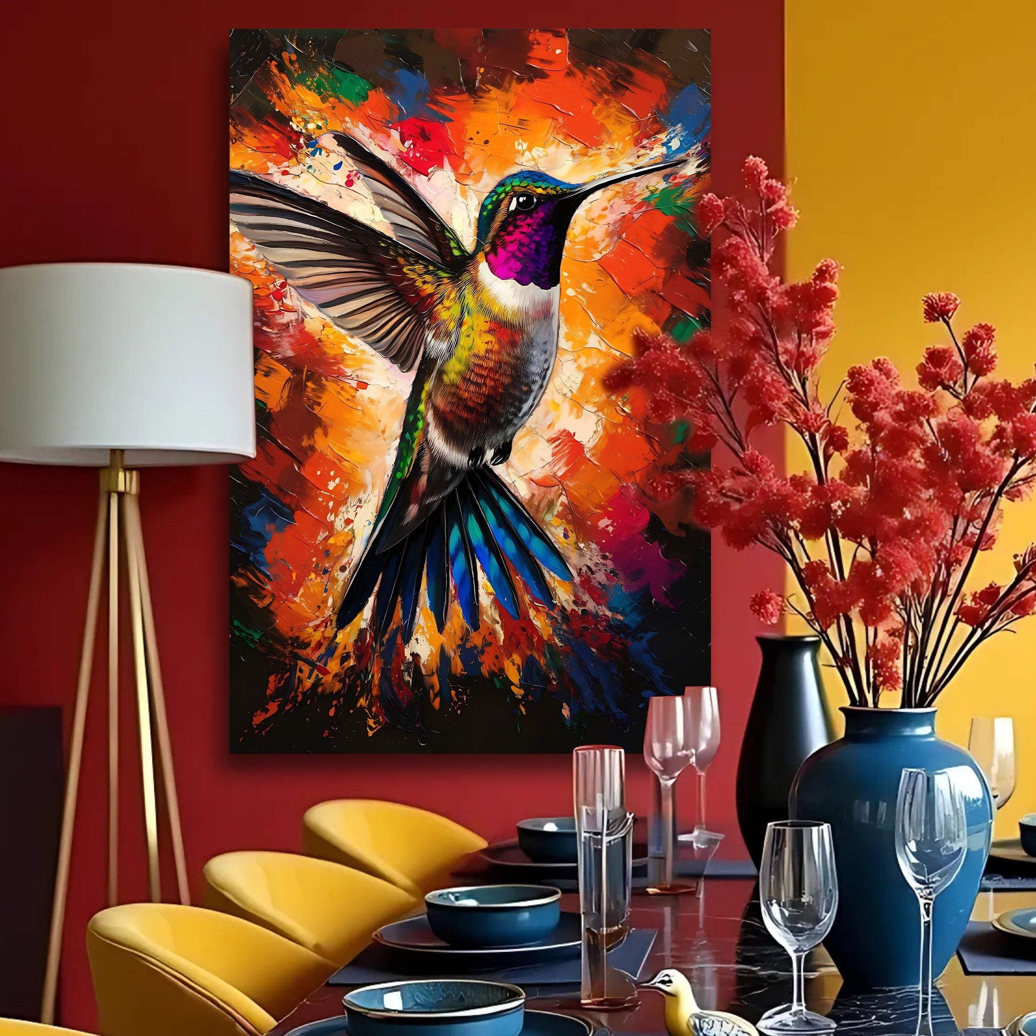 Humming Bird Abstract Wall Art - Tailored Canvases - Flyclothing LLC