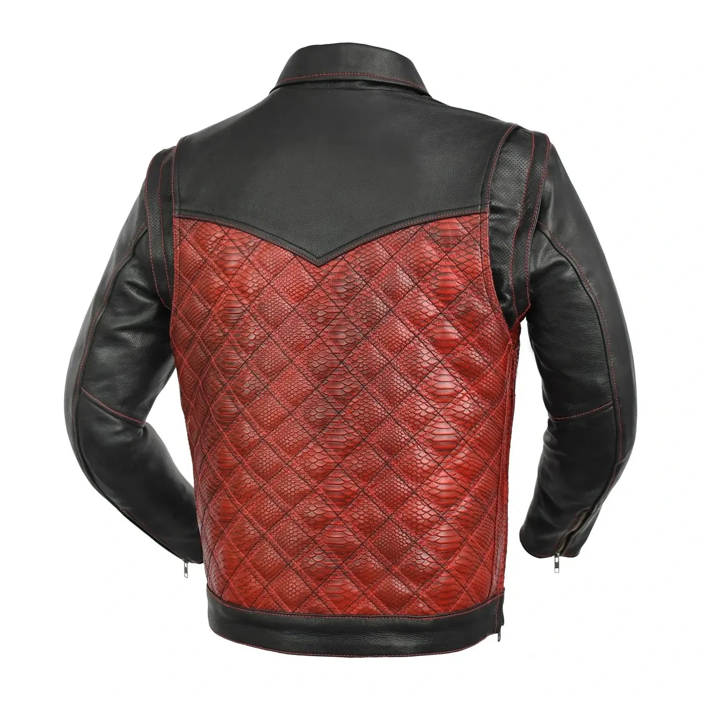 Redstrike Men’s Motorcycle Leather Jacket - First Manufacturing Company - Flyclothing LLC