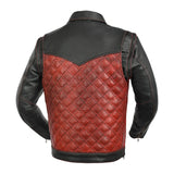 Redstrike Men’s Motorcycle Leather Jacket - First Manufacturing Company - Flyclothing LLC