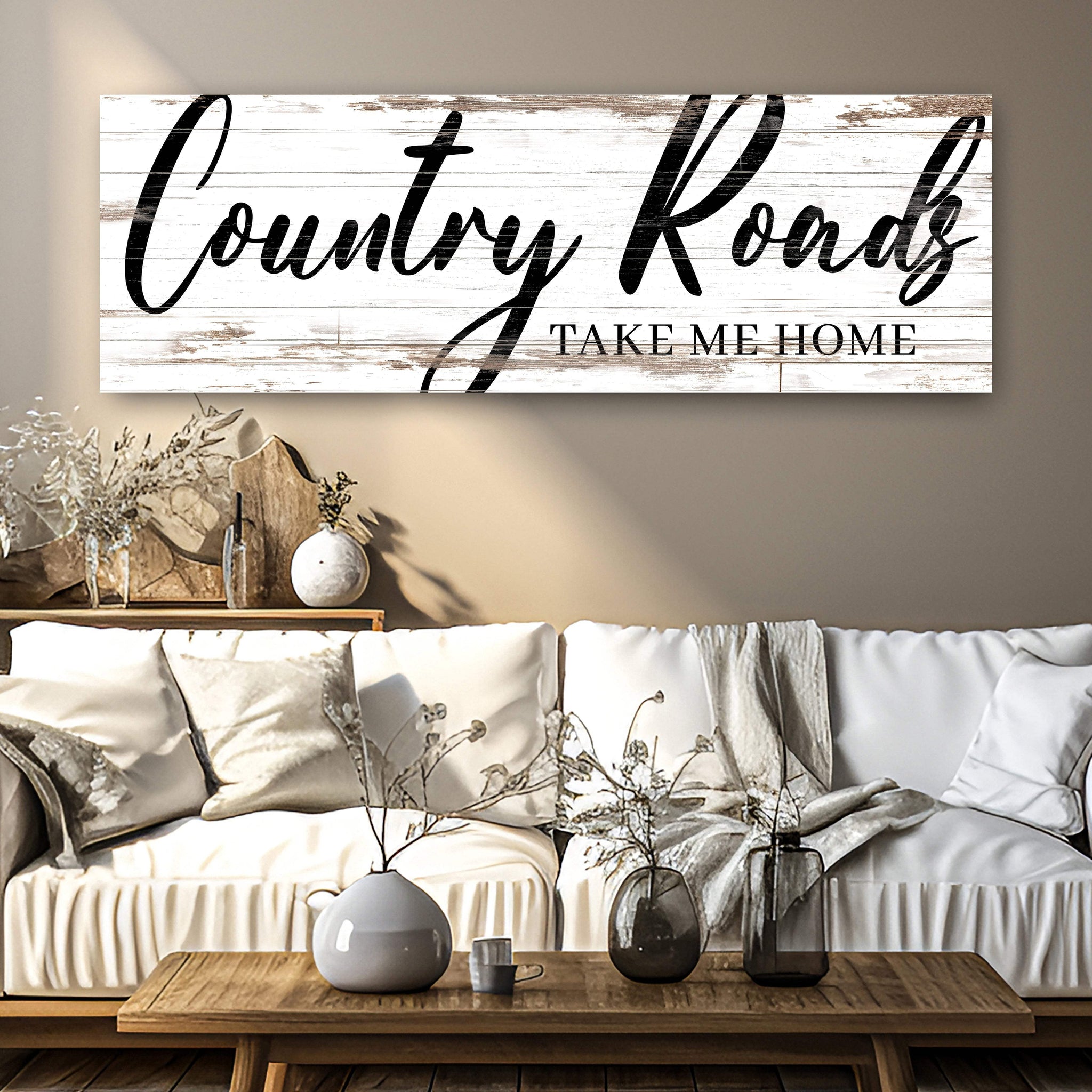 Country Roads Take Me Home Sign II - Tailored Canvases - Flyclothing LLC