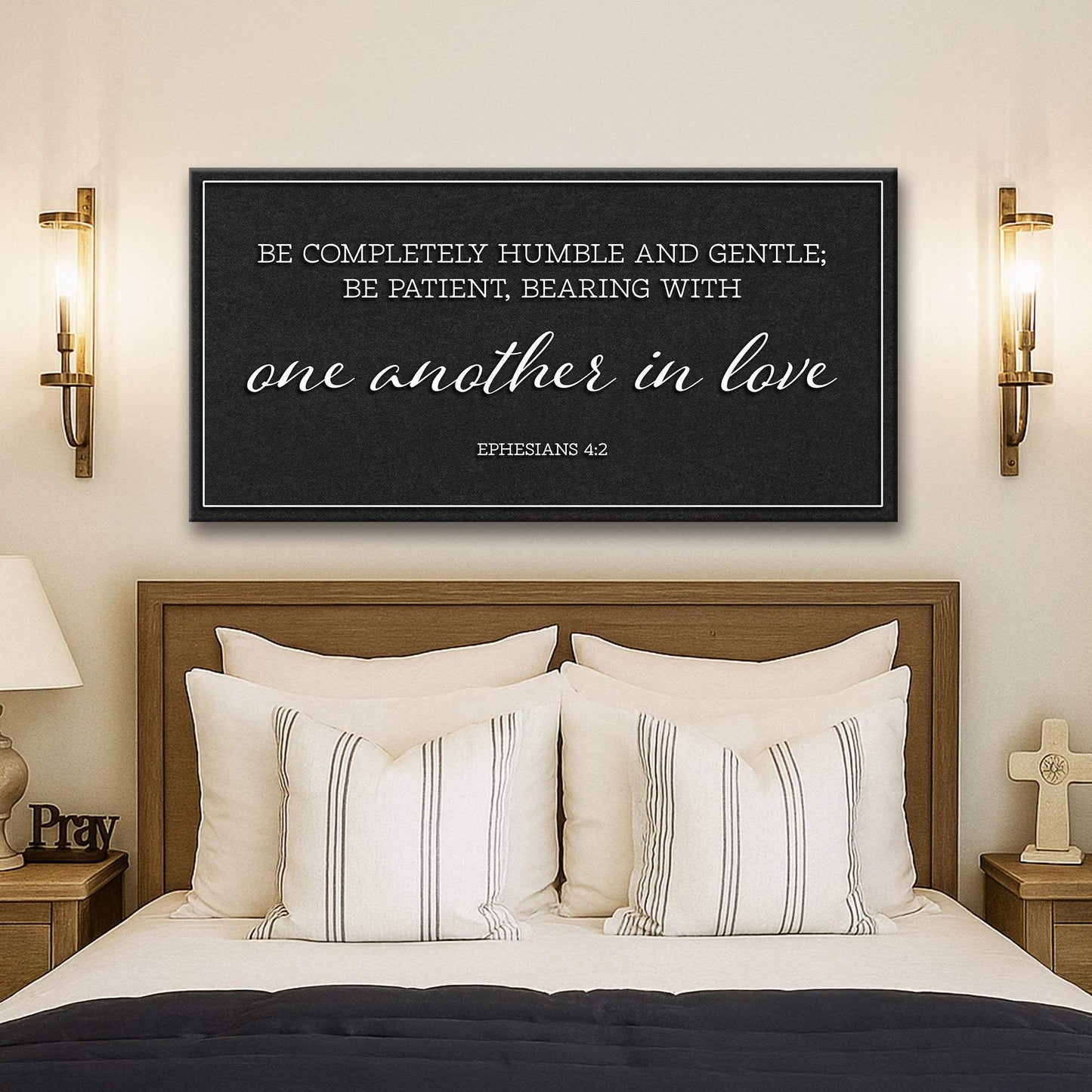 Be Completely Humble And Gentle - Ephesians 4:2 Faith Sign II - Tailored Canvases - Flyclothing LLC