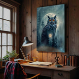 Owl Double Exposure Wall Art II - Tailored Canvases - Flyclothing LLC