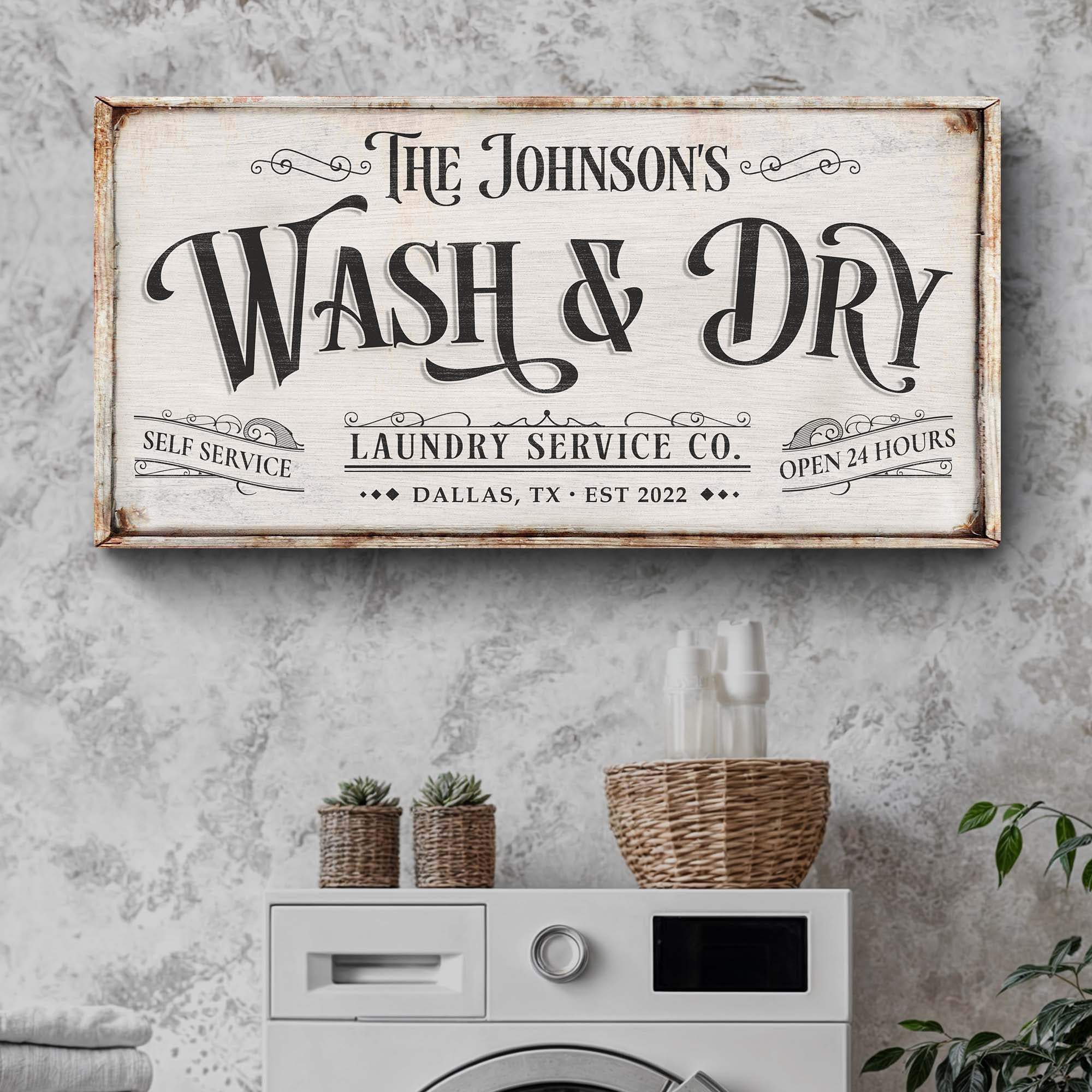 Personalized Laundry Service Sign - Tailored Canvases - Flyclothing LLC