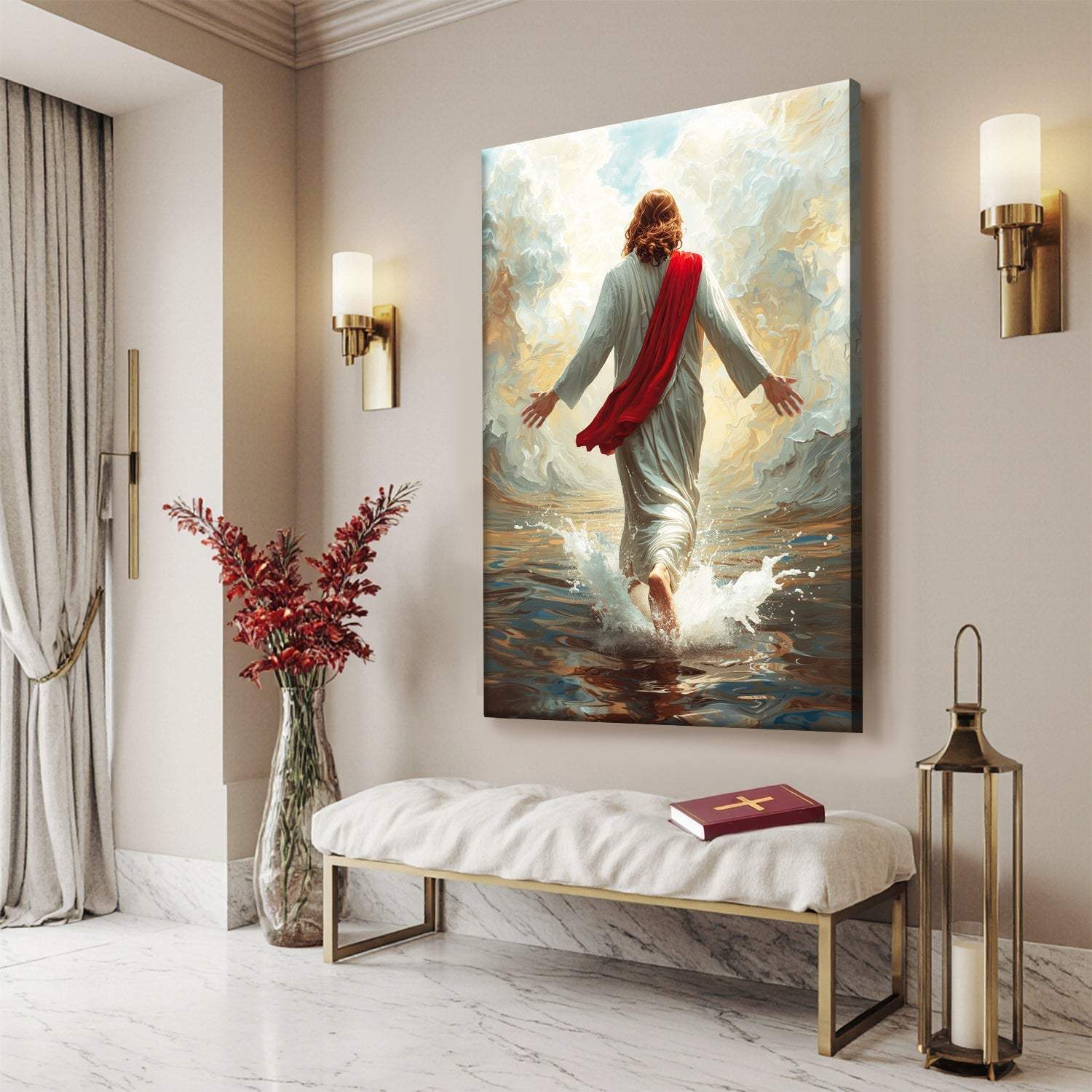 Jesus Christ Walking On Water Faith Wall Art IX - Tailored Canvases - Flyclothing LLC