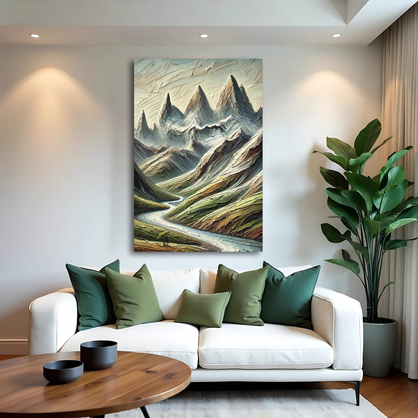 Abstract Mountain and River Landscape Wall Art II - Tailored Canvases - Flyclothing LLC