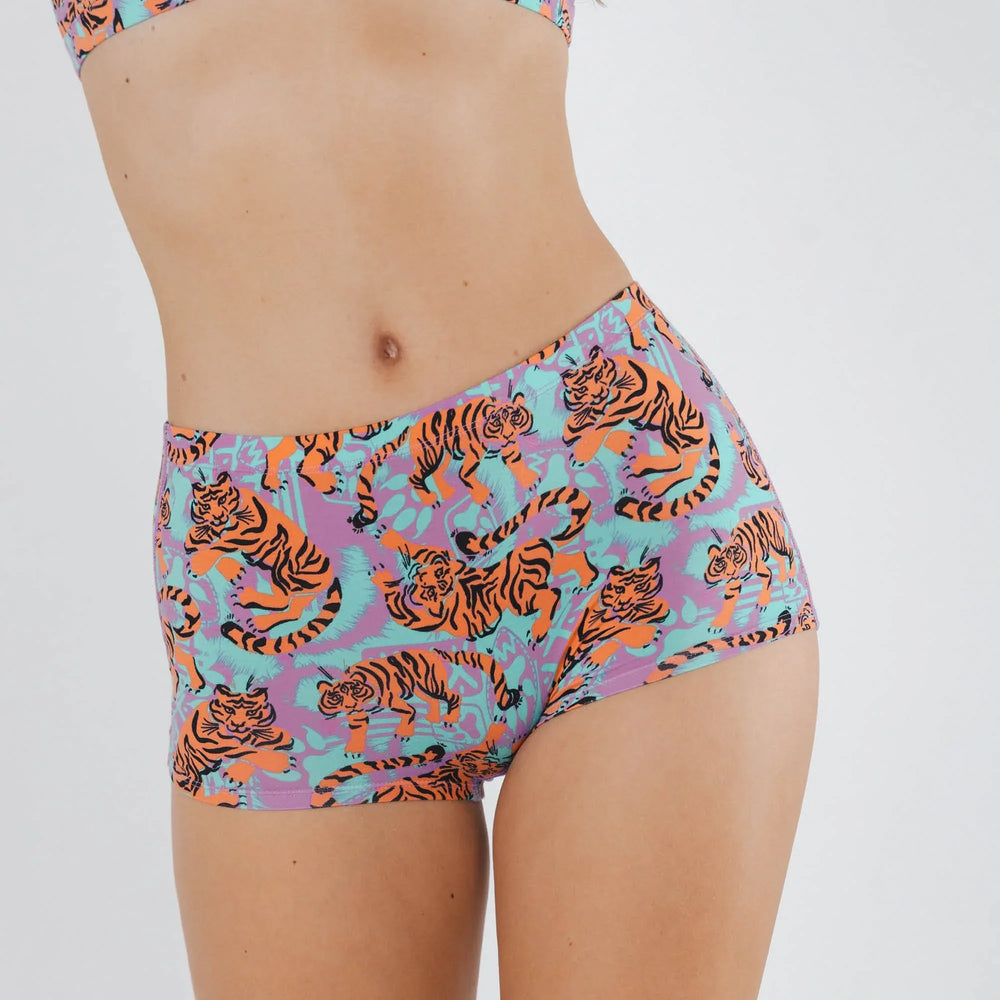 The Go Get 'Em | Abstract Tigers Modal Boyshort Underwear - Shinesty - Flyclothing LLC