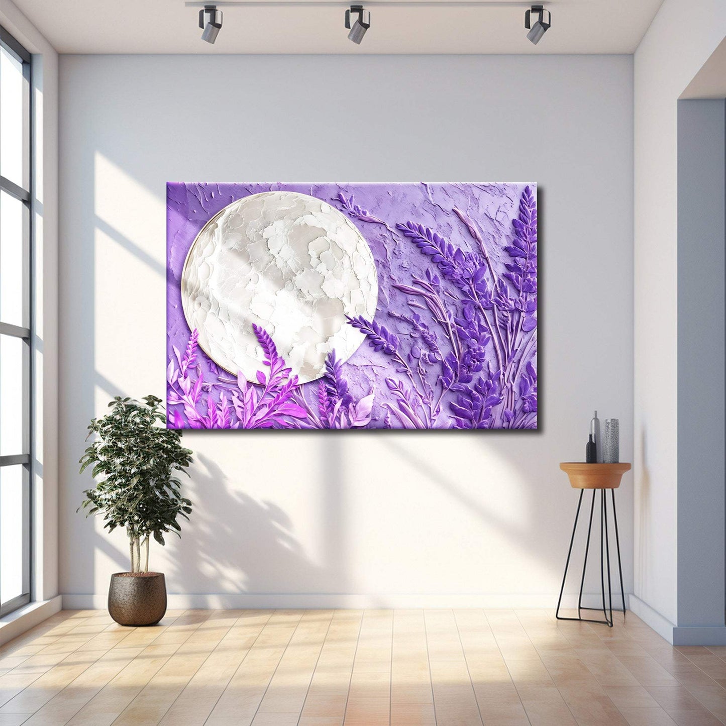 3D Lavander Moon Wall Art - Tailored Canvases - Flyclothing LLC