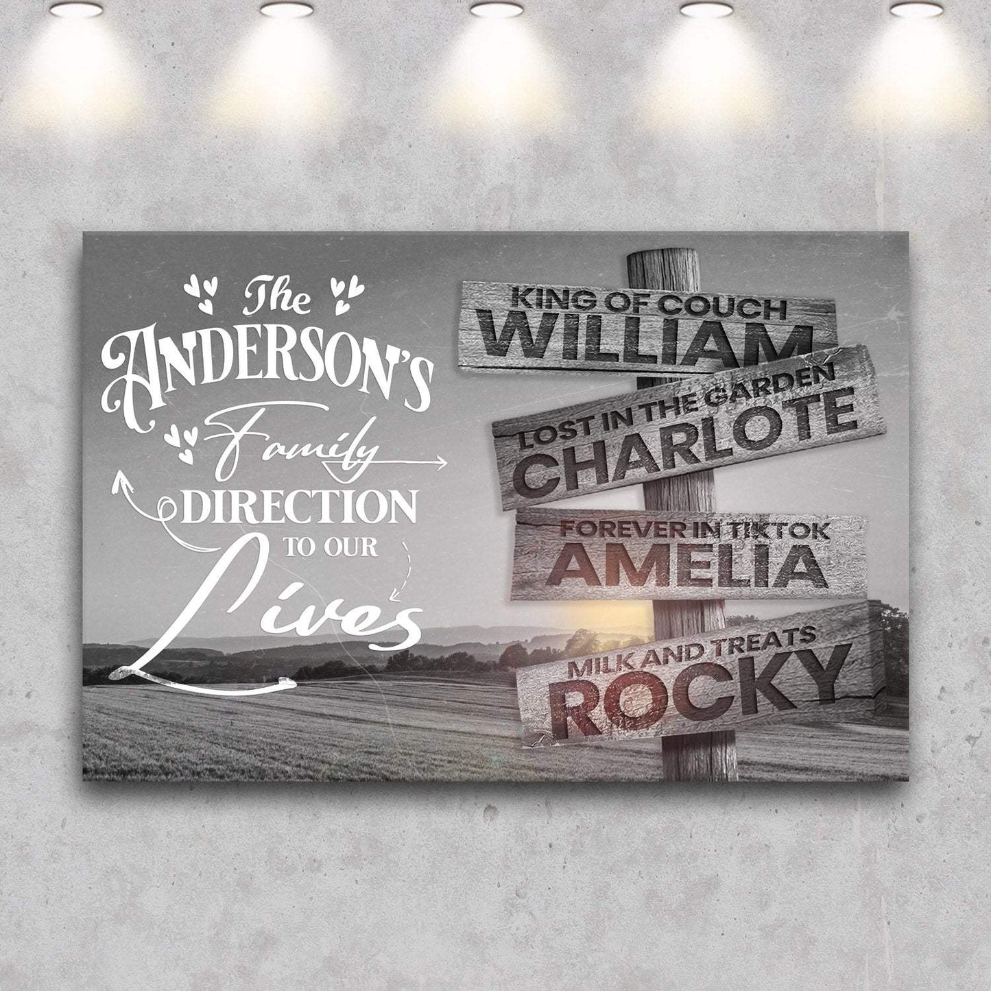Direction Of Our Lives Family Farm Names Sign III - Tailored Canvases - Flyclothing LLC