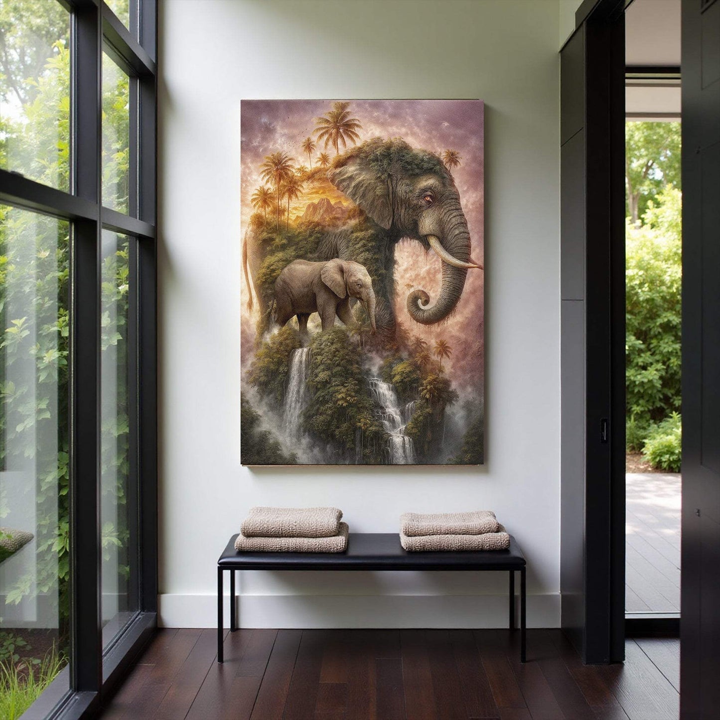 Elephant Jungle Majesty Wall Art - Tailored Canvases - Flyclothing LLC