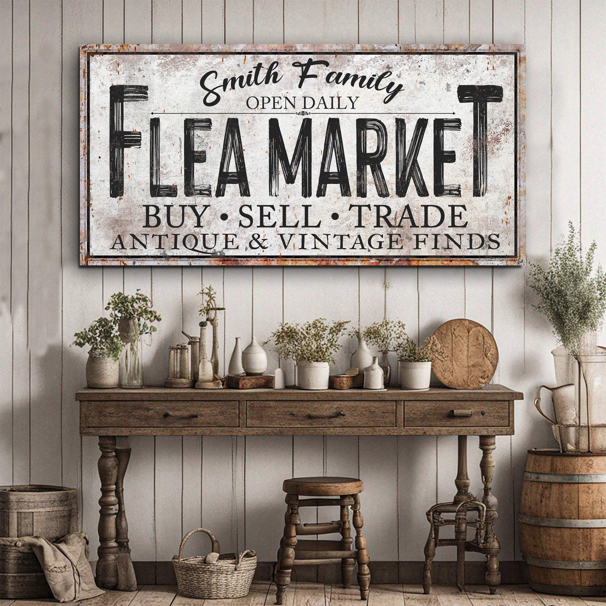 Family Flea Market Sign - Tailored Canvases - Flyclothing LLC