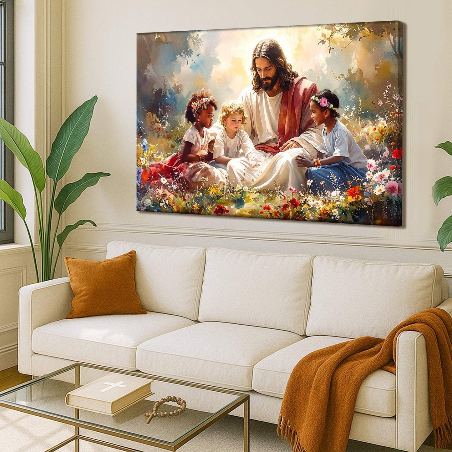 Jesus With Children Faith Wall Art VI - Tailored Canvases - Flyclothing LLC