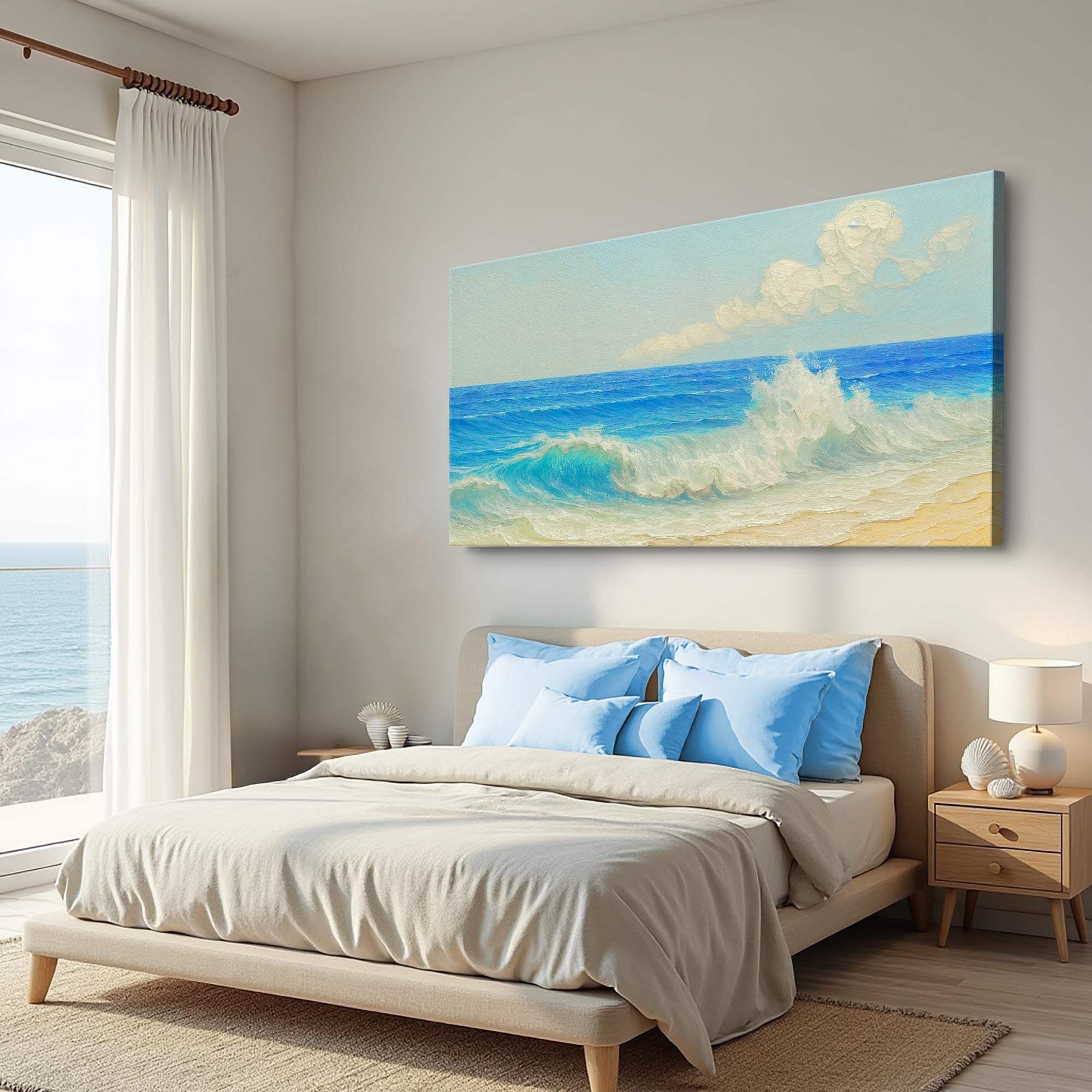 Serene Ocean Wave Coastal Wall Art XIII - Tailored Canvases - Flyclothing LLC