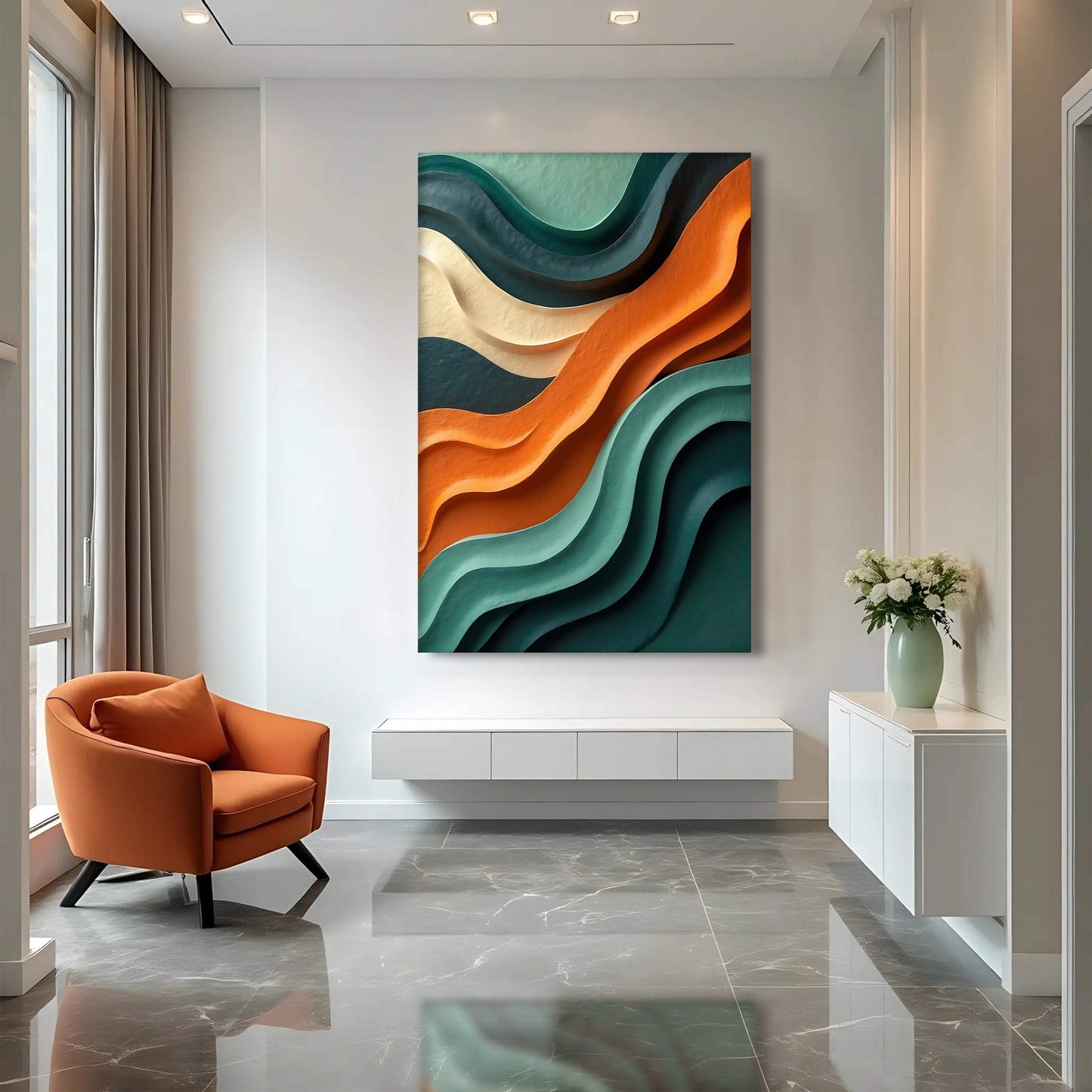 Wave Abstract Wall Art - Tailored Canvases - Flyclothing LLC