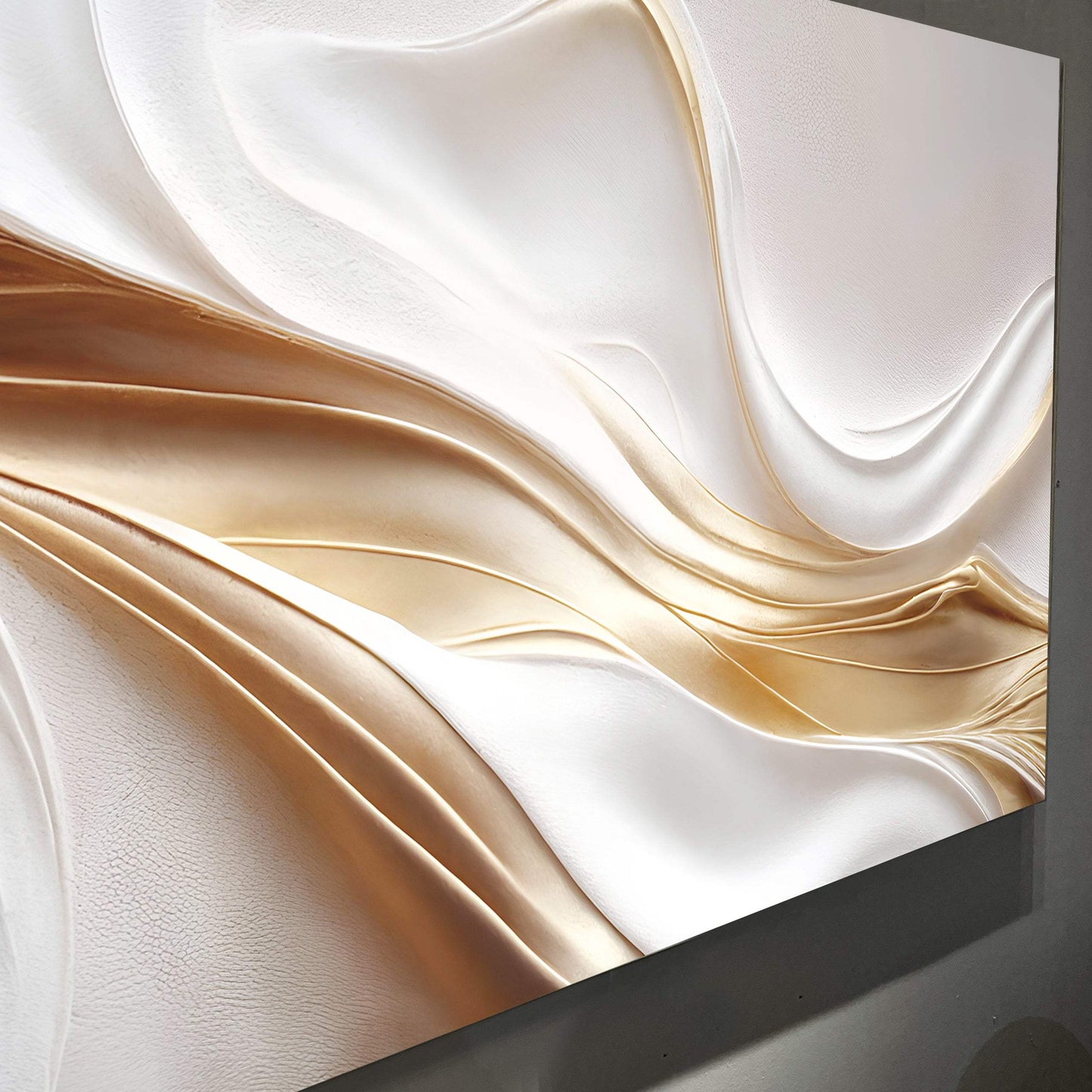 White and Gold Abstract Wall Art - Tailored Canvases - Flyclothing LLC