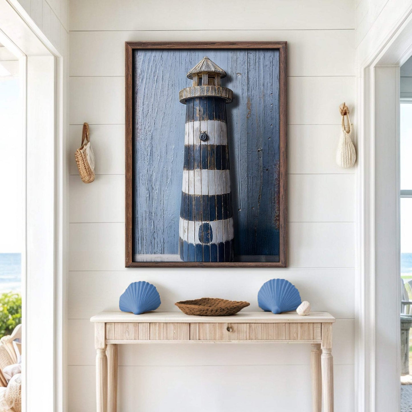 Wooden Lighthouse Coastal Wall Art - Tailored Canvases - Flyclothing LLC