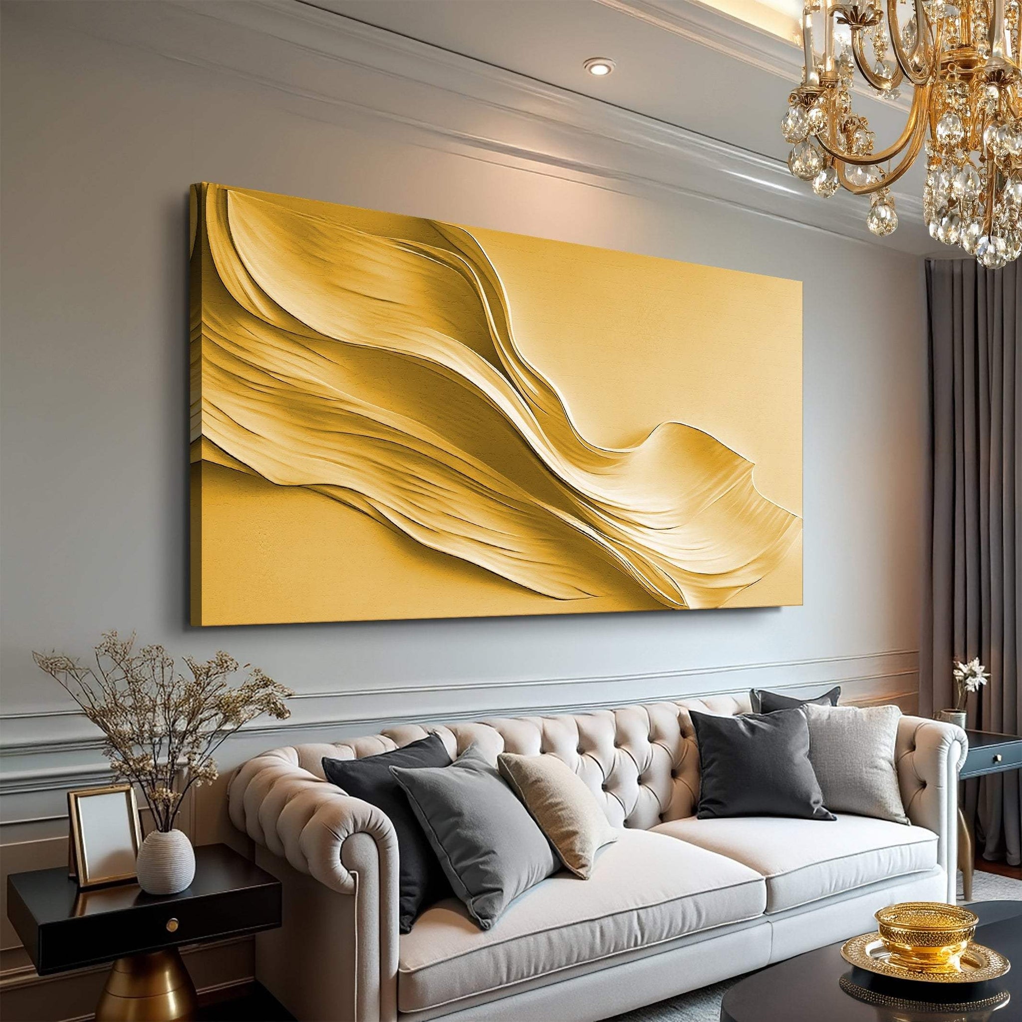 Gold Minimalist Wall Art II - Tailored Canvases - Flyclothing LLC