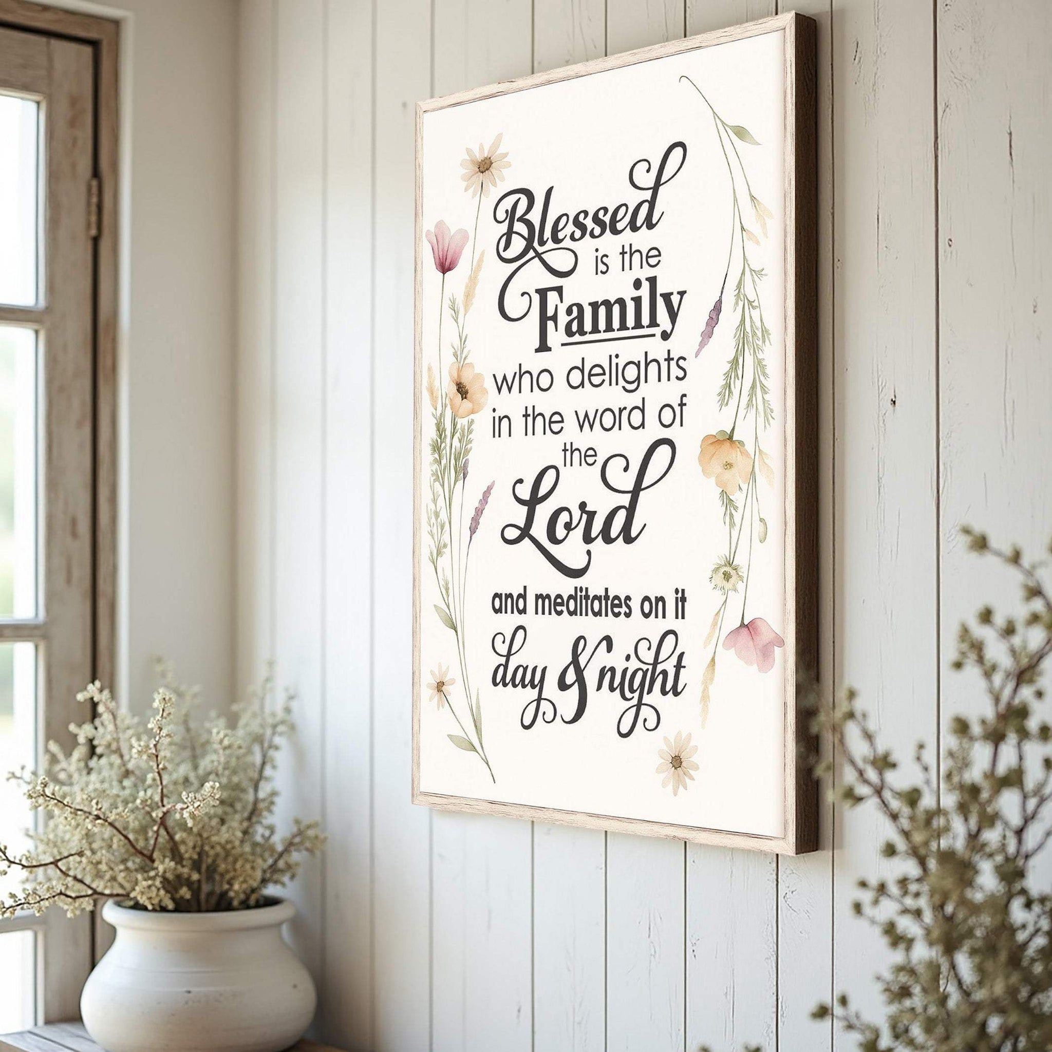 Blessed Is The Family Faith Sign - Tailored Canvases - Flyclothing LLC