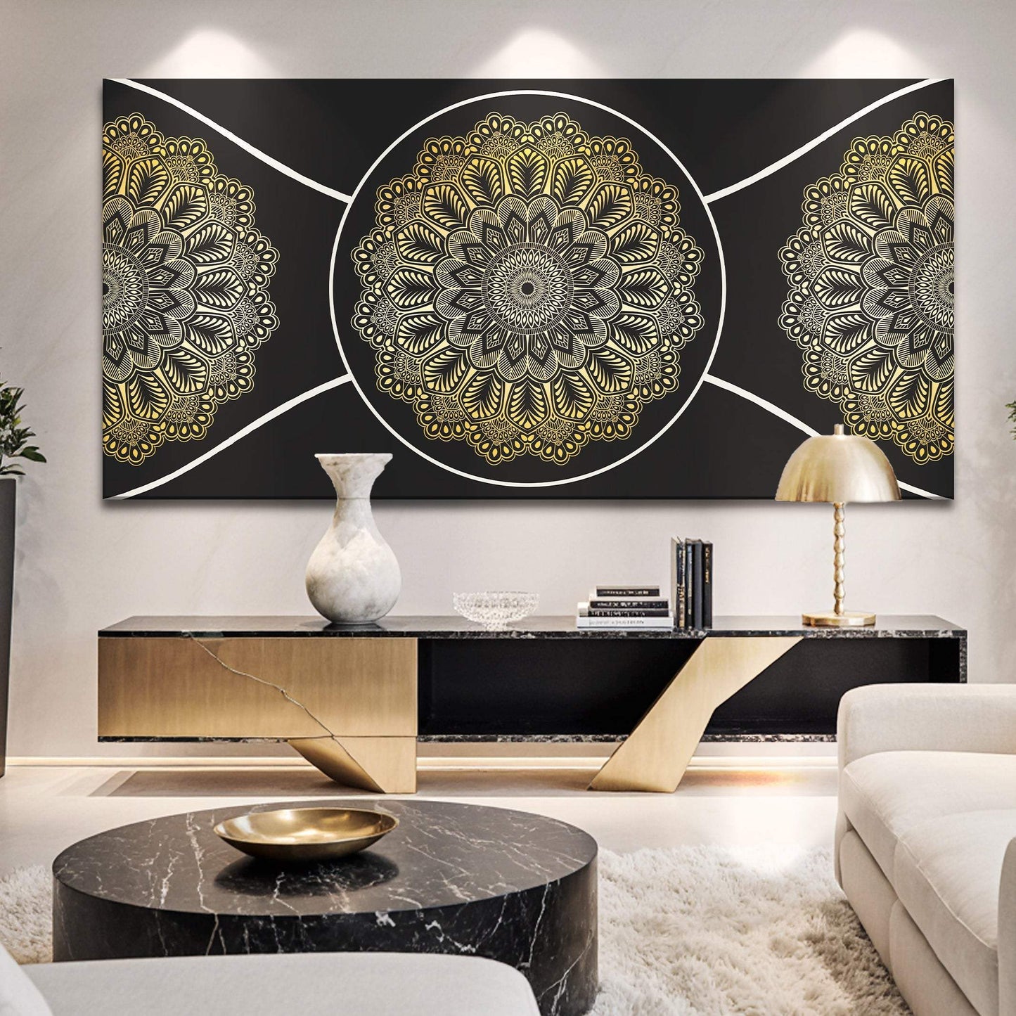 Gold Sacred Geometry Wall Art - Tailored Canvases - Flyclothing LLC