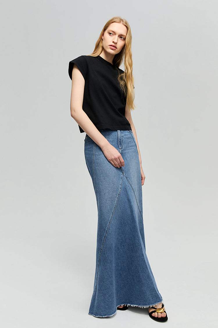 Ocean Wave Denim Skirt HJ821 - Hey Joanie - Flyclothing LLC