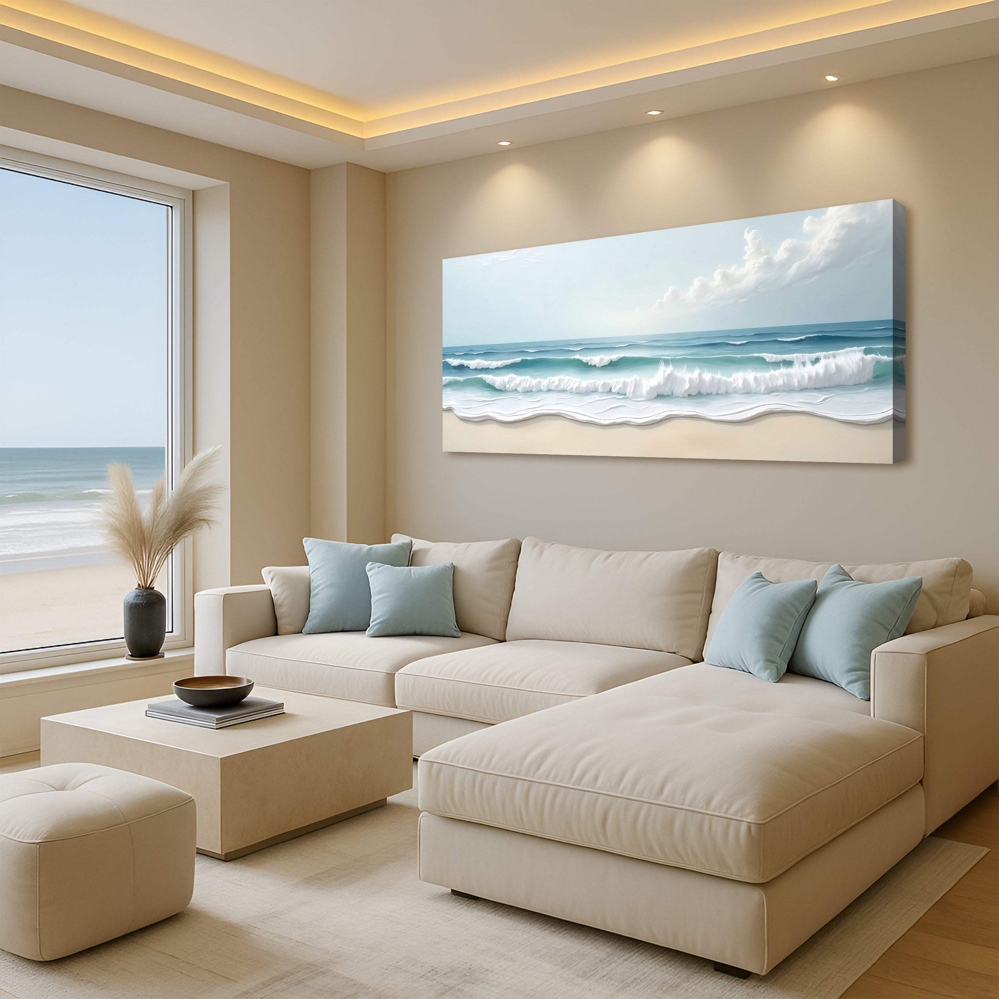 Serene Ocean Wave Coastal Wall Art XIV - Tailored Canvases - Flyclothing LLC