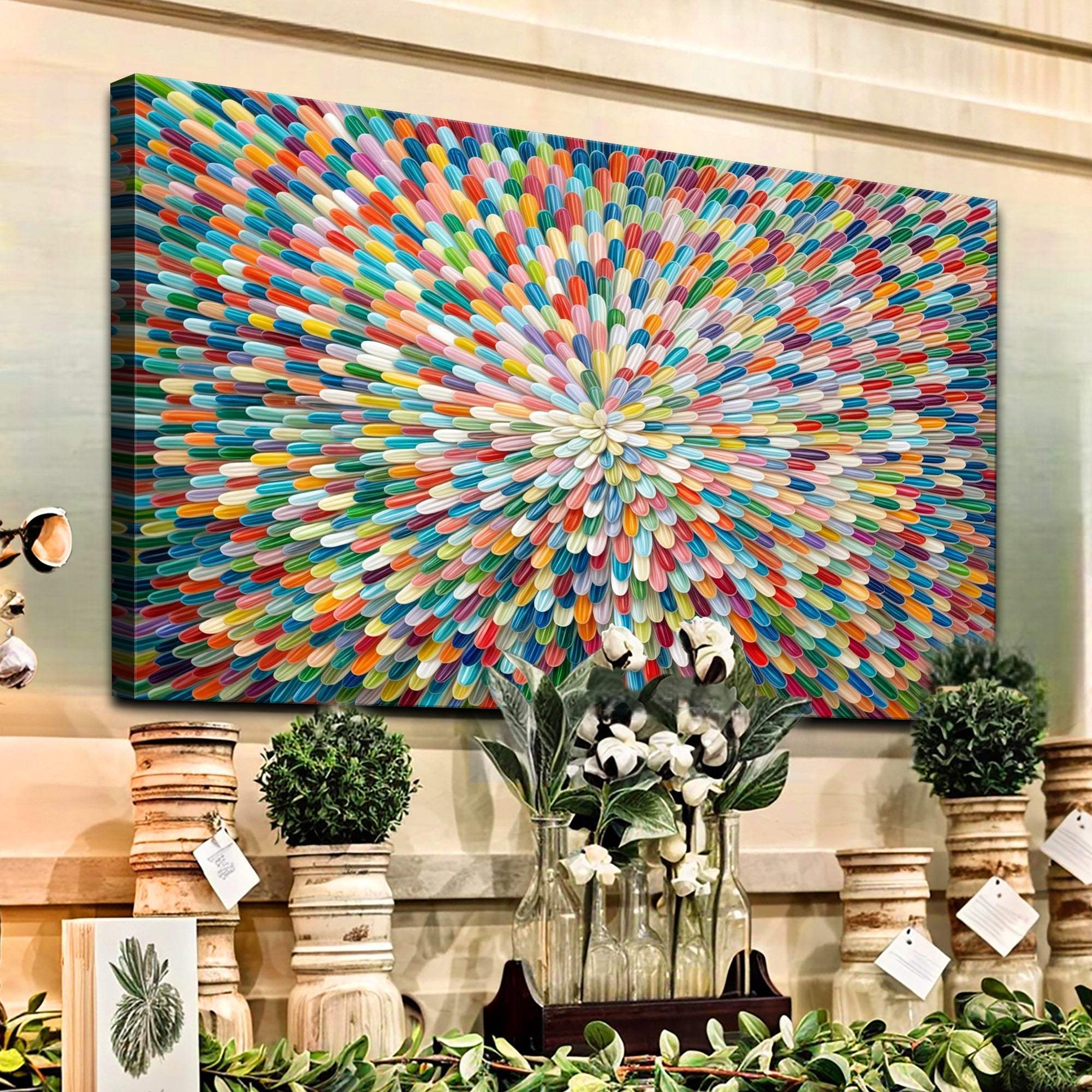 Radiant Bloom Abstract Wall Art - Tailored Canvases - Flyclothing LLC