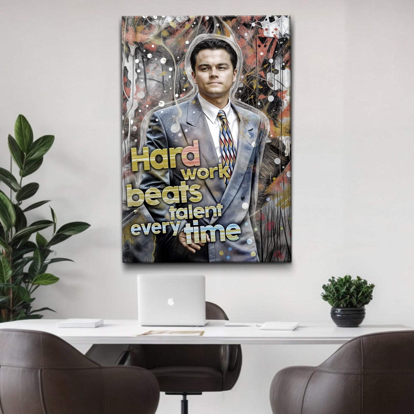 Hard Work Beats Talent Every Time Motivational Wall Sign - Tailored Canvases - Flyclothing LLC